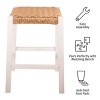Alaterre Newport Barstool with Rope Seat, White - 3 of 4