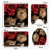 LunaLulinlk 4 Pcs Bathroom Shower Curtain Set,Red Rose and Lion Shower - 4 of 4