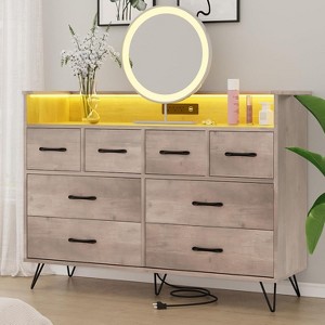 8 Drawers Dresser with LED Light and Charging Station for Bedroom - 1 of 4
