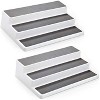 Home Intuition 3-Tier Non-Skid Spice Rack Step Shelf Pantry Kitchen Cabinet Organizer, 14.4-inch, White-Grey, 2 Pack - 2 of 4