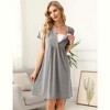 WhizMax Womens Maternity Dress Short Sleeve Mini Summer Dresses Nursing Casual Solid Color Button Down Breastfeeding Dress - 3 of 4