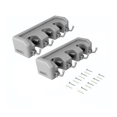 Fleming Supply Wall-Mounted Garage and Shed Tool Organizer Racks with Hooks - Set of 2