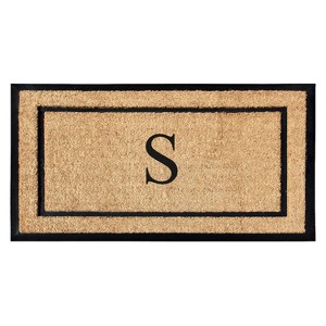 A1HC Natural Coir and Rubber Backing Monogrammed Door Mat, Anti-Shed Entry Doormat - 1 of 4