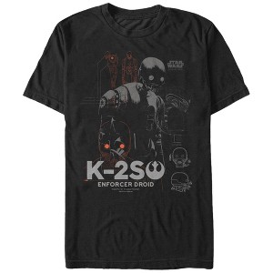 Men's Star Wars Rogue One K-2SO Schematic Detail Print T-Shirt - 1 of 4