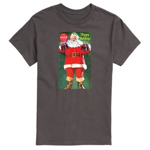 Men's - Coca Cola - Vintage Santa With Coca Cola Bottles Short Sleeve Graphic T-Shirt - 1 of 4