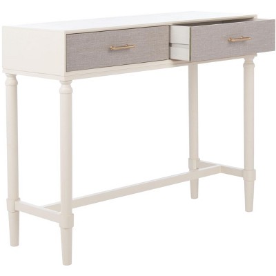 Estella White 40" Modern Console Table with 2 Drawers and Metal Accents