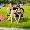 Outsunny Portable Folding Double Camping Chair Cup Holder, Loveseat for 2 Person, Outdoor Chair with Wood Armrest Beach Travel - image 3 of 4
