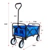VisioGear Portable Folding Beach Wagons with Wheels, Portable Carts with Handle, Blue, 39.37"*19.68"*46.45" - 3 of 4