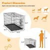 LAOTIES Heavy Duty Folding Metal Dog Crate With Divider Panel,Double Door Indoor Pet Kennel,Leak Proof Plastic Tray - 3 of 4