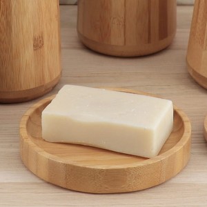 Evideco French Home Goods Natural Bamboo Soap Dish - Eco-Conscious Wooden Bar Soap Holder, Elegant Round Design - 1 of 4