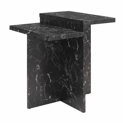 Brielle Black Faux Marble Rectangular Accent Table