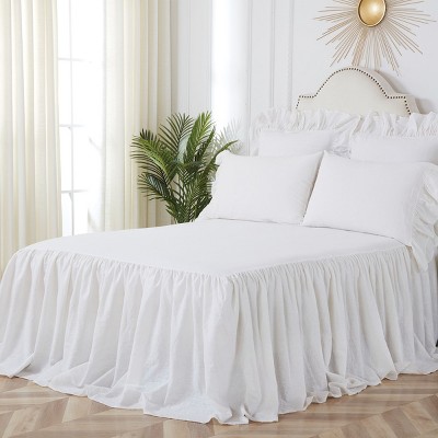 C&F Home Ruffled King Bedspread White