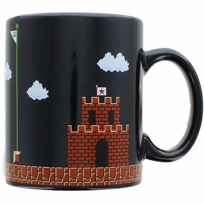 Just Funky Super Mario Collectibles | Super Mario 8-Bit Boss Black Ceramic Coffee Mug, 1 of 7