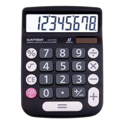 CATIGA 8-Digit Desktop Calculator, Solar Power, Large LCD, Big Buttons, 4-Function for Home, Office, School, Business, CD-8185
