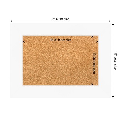 Cabinet White Framed Natural Cork Bulletin Board