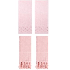 REGALWOVEN 4 PackS Solid Cotton Absorbent Soft Bathroom Hand Towel 14" x 30" - 1 of 4