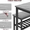 Dining Table Set for 4 with Chairs and Bench, Modern Kitchen Dining Table, Metal and Wood Design, for Small Apartments - 4 of 4