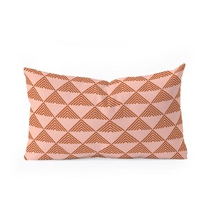 June Journal Triangular Lines in Terracotta 26" x 16" Oblong Throw Pillow - Society6 - 1 of 2
