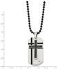 Chisel Stainless Steel Brushed with Enamel and Cubic Zirconia 2 Piece Cross Dog Tag on a 24" Ball Chain Necklace - 4 of 4