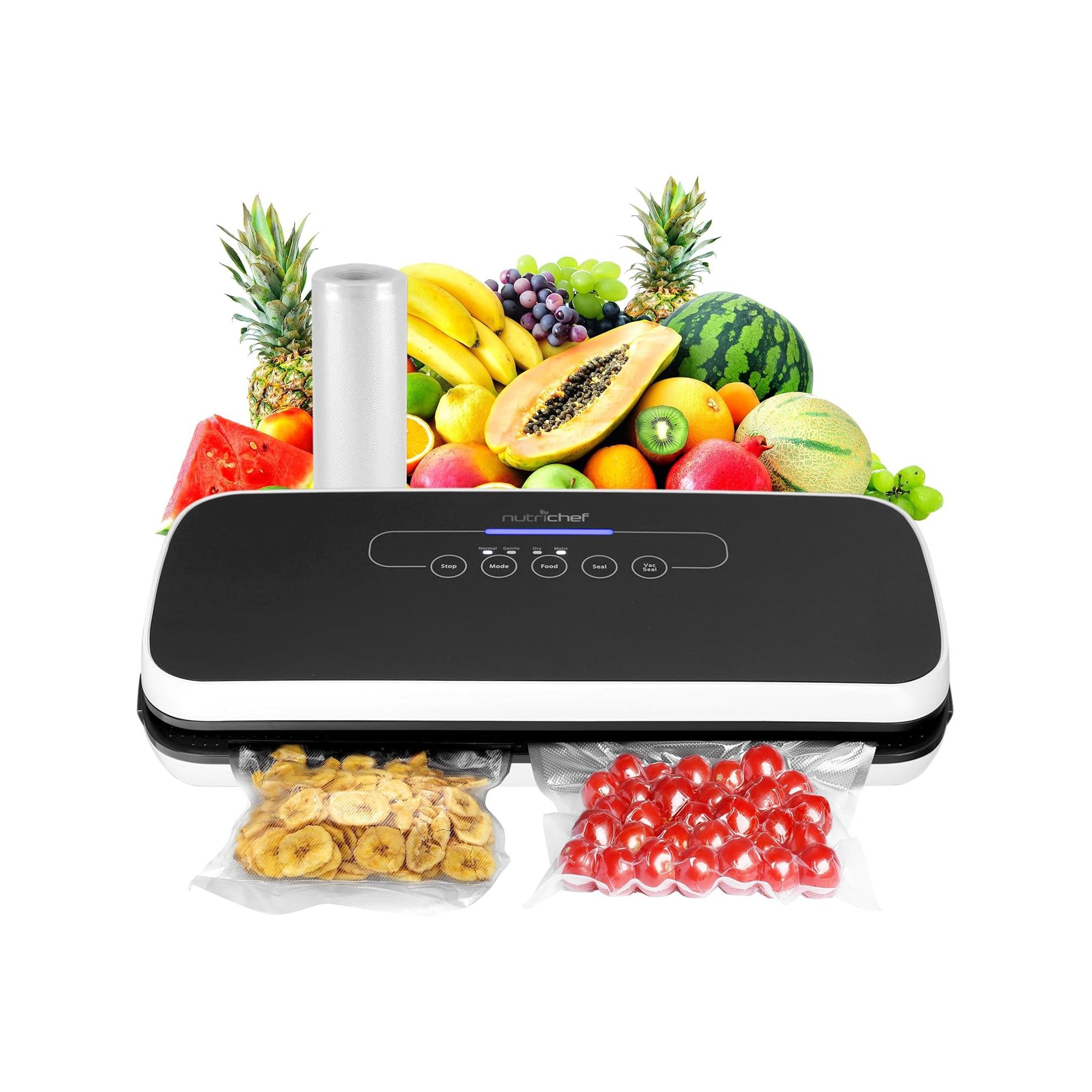 NutriChef Automatic Food Vacuum Sealer - Electric Air Sealing Preserver System (Black)