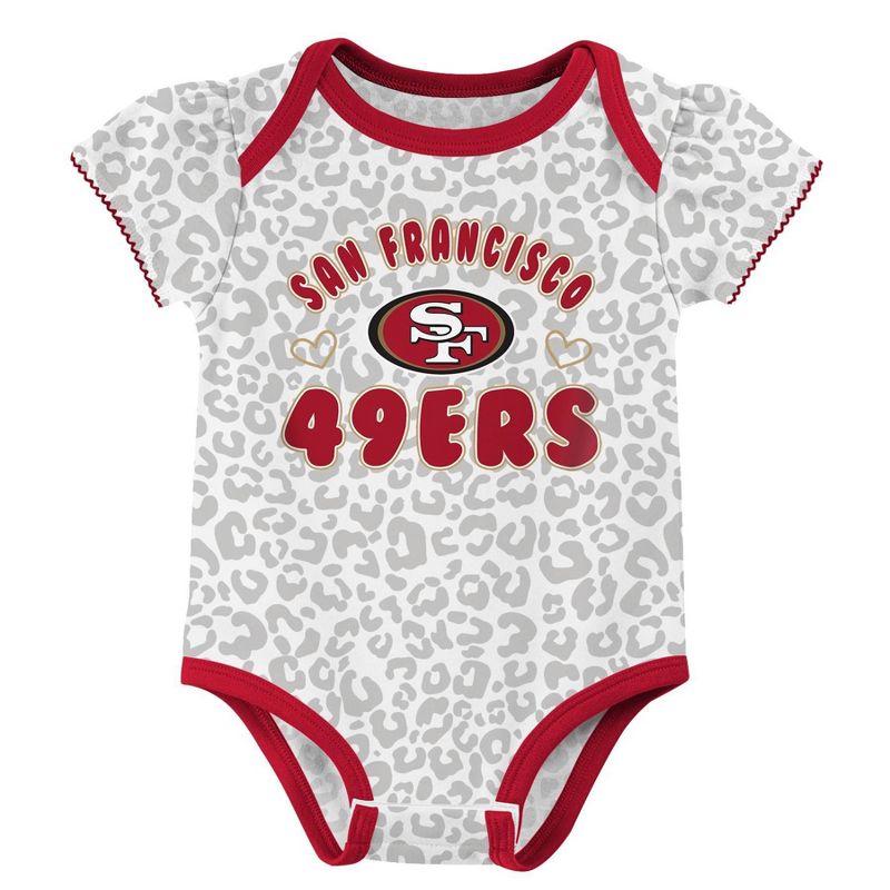 NFL San Francisco 49ers Baby Girls&#39; Onesies 3pk Set, 2 of 5
