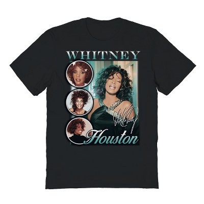 Whitney Houston Men's Collage Short Sleeve Graphic Cotton T-Shirt