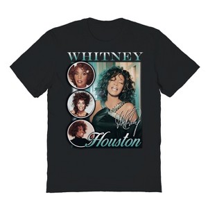 Whitney Houston Men's Collage Short Sleeve Graphic Cotton T-Shirt - 1 of 1