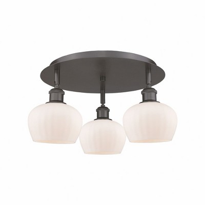 Fenton - 3 Light Flush Mount In Art Deco Style-8 Inches Tall and 18.25 Inches Wide