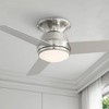 44" Casa Vieja Marbella Breeze Modern Hugger Indoor Ceiling Fan with Dimmable LED Light Remote Control Brushed Nickel Opal Glass for Living Room House - 2 of 4