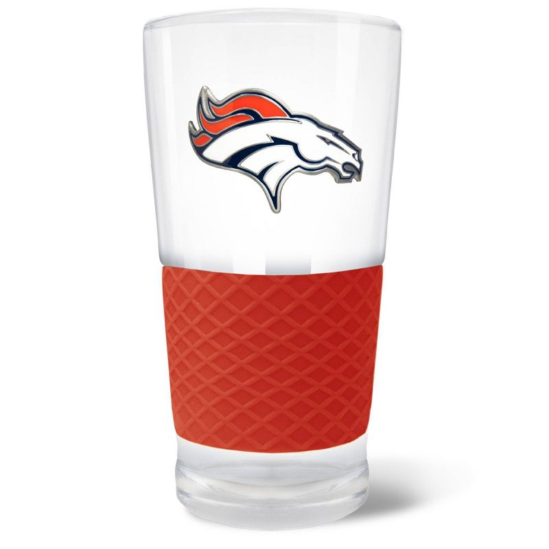 NFL Denver Broncos 22oz Pilsner Glass with Silicone Grip, 1 of 2
