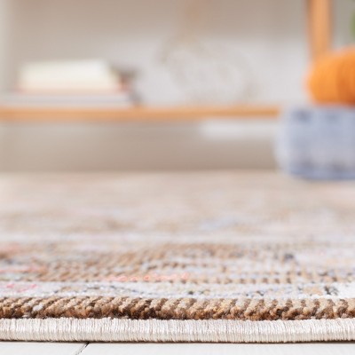 Crimson Distressed Brown and Blue 9' x 12' Area Rug