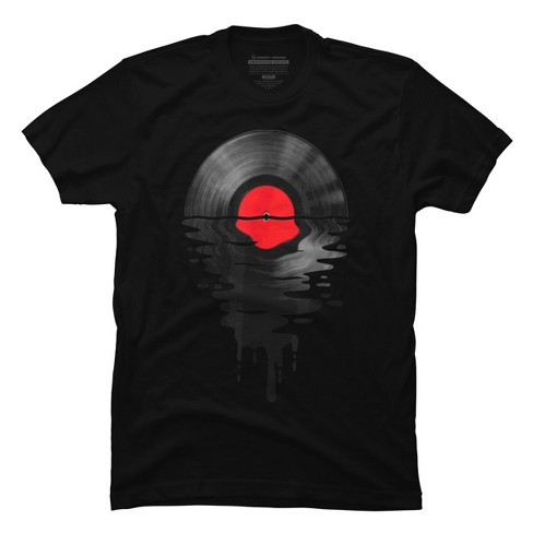 Men's Design By Humans Vinyl Record Music LP Classic 80s Sunset By MinShop  T-Shirt - Black - 5X Large