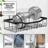 Heavy Duty Bathroom Accessories Organizer No Drilling Wall Mounted Shower Organizer, 5 Pack, Black - 3 of 4
