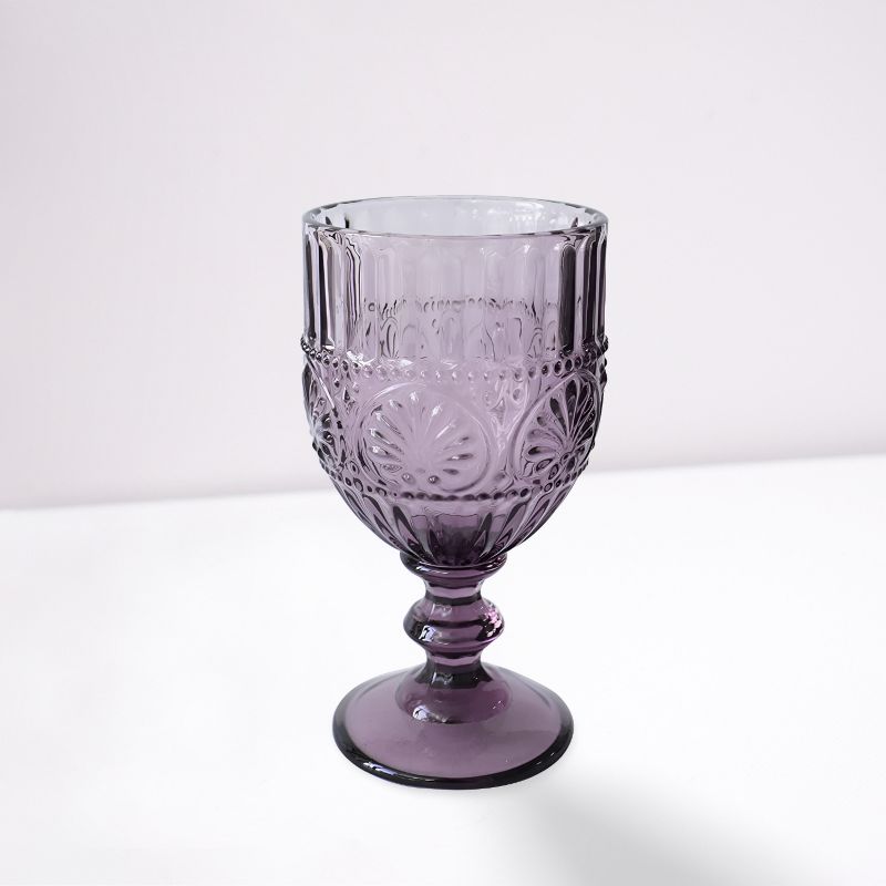 American Atelier Vintage Purple Wine Glasses Set of 4, 12-Ounce Capacity Wine Goblets Vintage Style Glassware, Dishwasher Safe, 5 of 7