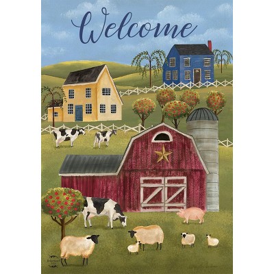 Briarwood Lane Spring Countryside Welcome Garden Flag Primitive Salt Box House 18" x 12.5"