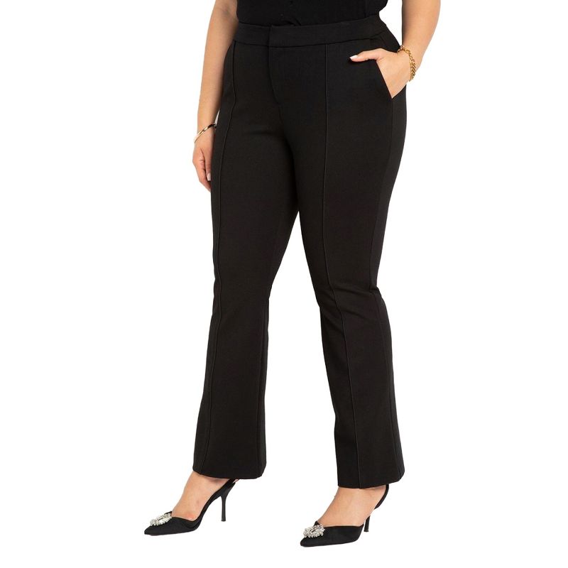 ELOQUII Women's Plus Size The Ultimate Suit Flare Leg Pant, 1 of 2