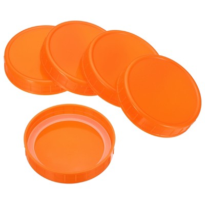 Unique Bargains Regular Mouth Plastic Mason Jar Lids with Silicone Sealing Ring 6 Pcs