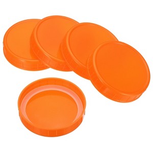 Unique Bargains Regular Mouth Plastic Mason Jar Lids with Silicone Sealing Ring 6 Pcs - 1 of 4