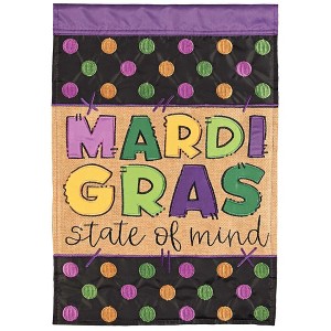 Magnolia Garden Mardi Gras State of Mind 13 x 18 Inch Polyester Garden Flag - 1 of 2