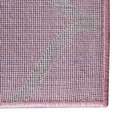 Easy-Care Pink Trellis Synthetic Area Rug 4' x 6'
