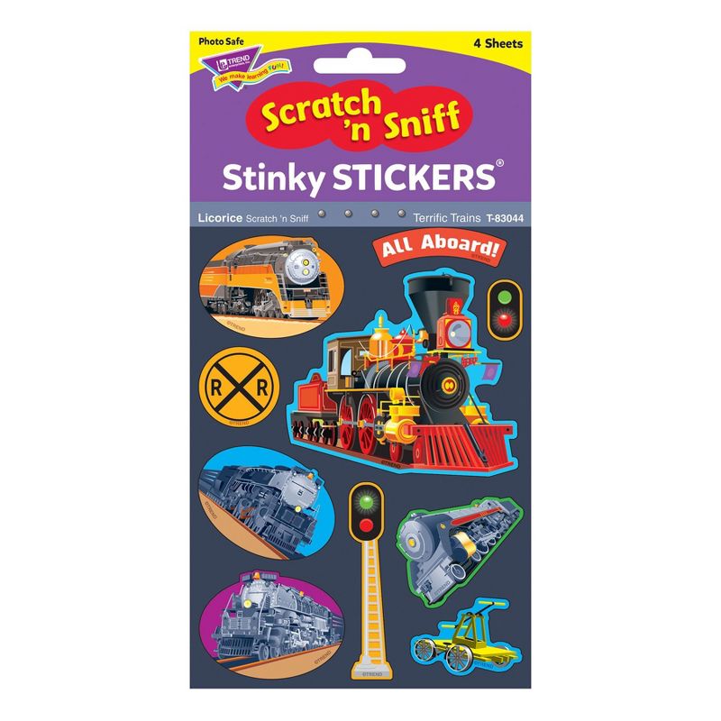 TREND Terrific Trains/Licorice Mixed Shapes Stinky Stickers®, 40 Per Pack, 6 Packs, 2 of 4