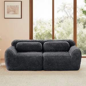 GDFStudio Juna 80.3" Modern Plush Upholstered 2-Seater Sectional Sofa with 2 Back Cushions - 1 of 4