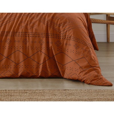 Sweet Jojo Designs Full/Queen Comforter Bedding Set Geometric Boho Dot Orange Black 3pc — фото 6