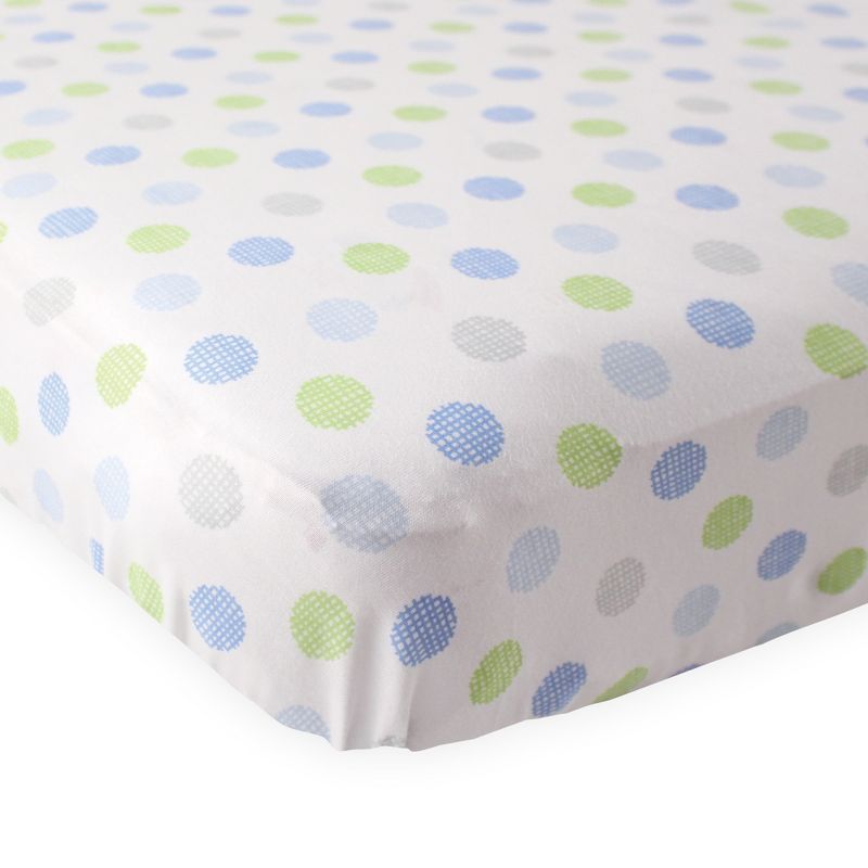 Luvable Friends Baby Boy Fitted Crib Sheet, Blue Crosshatch, One Size, 1 of 5
