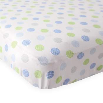 Luvable Friends Baby Boy Fitted Crib Sheet, Blue Crosshatch, One Size