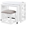 PAGED Computer Desks Set of 3, Home Office Desk with Large Desk, Movable Small Desk and Upholstered Stool for Office - 3 of 4