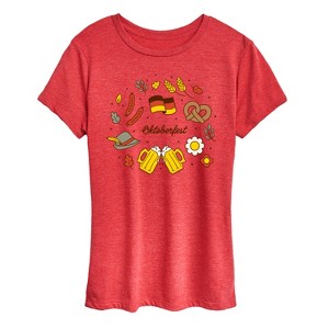 Women's - Instant Message - Oktoberfest Icons Short Sleeve Graphic T-Shirt - 1 of 4