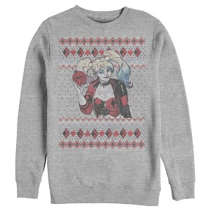Men's Batman Ugly Christmas Harley Quinn Sweatshirt - 1 of 3