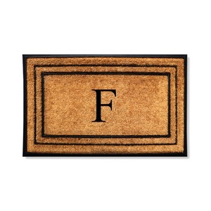 A1HC Natural Coir & Rubber Monogrammed 18"X32" Door Mat, Heavy Duty, Non-Slip Outdoor Entry Doormats - 1 of 4