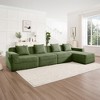 Modular 4-Seat L-Shaped Sectional Sofas, Deep Seat Cloud Couch with 1 Movable Ottoman & Throw Pillows, Plush Corduroy Boneless Sofa for Living Room - 2 of 4